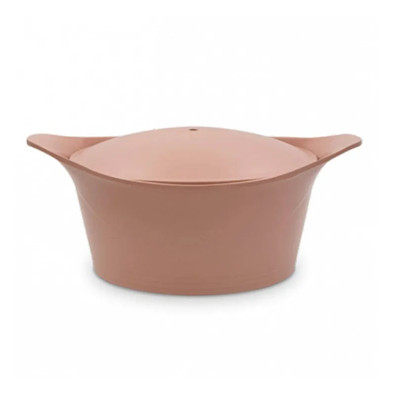 L'incroyable Cocotte Cookut | Cocottes En Fonte Aluminium-COOKUT L´incroyable Cocotte Revêtement céramique Rose Guimauve - Sans Bouton Ni Manique 24 cm