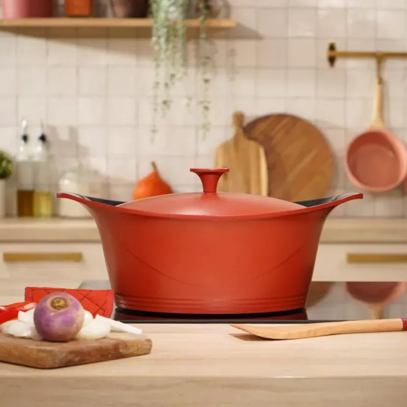 L'incroyable Cocotte Cookut | Cocottes En Fonte Aluminium-COOKUT L'Incroyable Cocotte Revêtement céramique Rouge passion Corps seul 33 cm