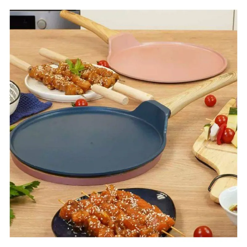 Crêpes | Poêles Avec Revêtement Céramique-COOKUT L´incroyable Crêpière Poêle à Crêpes Plancha Revêtement Céramique 28 cm - Rose Guimauve