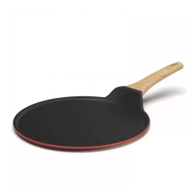 Crêpes | Poêles Avec Revêtement Céramique-COOKUT L´incroyable Crêpière Poêle à Crêpes Plancha Revêtement Céramique 28 cm - Rouge Passion