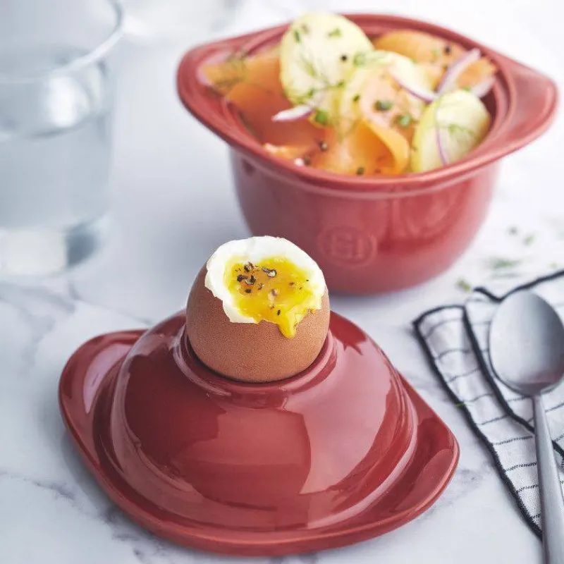 Coquetiers-Emile HENRY L´OEUF Cocotte coquetier en céramique Rouge Grand Cru