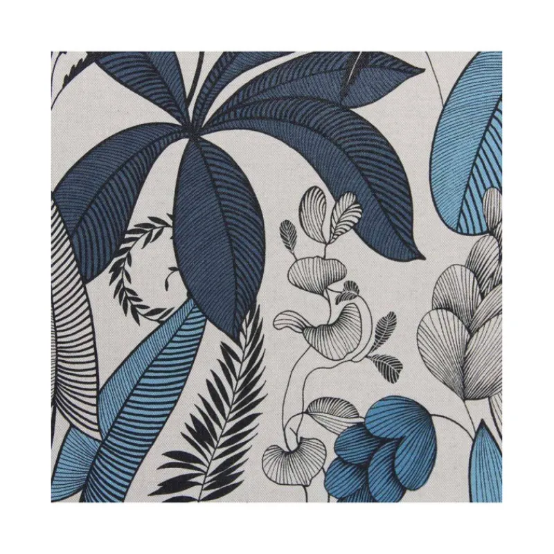 Nappe Table Ronde-Sud Etoffe LOMBOK Nappe 70% coton 30% polyester enduit Ronde D155 Blue stone
