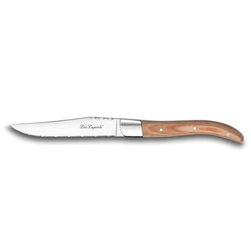 Couteaux À Steak | Couteaux-Amefa LOU Laguiole Coffret Palette de 4  Couteaux à Steak Manche BOIS SC