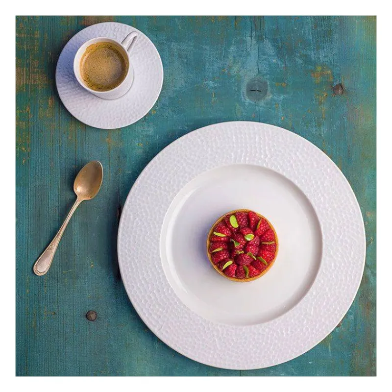 Assiettes Plates-TABLE PASSION LOUNA Assiette plate en porcelaine blanche 27 cm