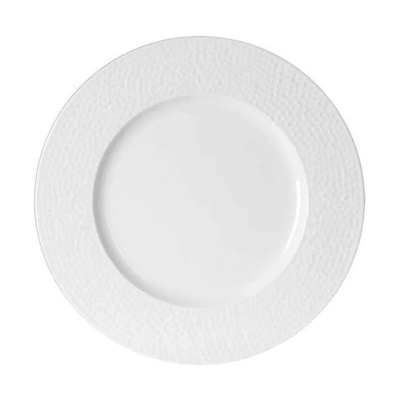Assiettes Plates-TABLE PASSION LOUNA Assiette plate en porcelaine blanche 27 cm