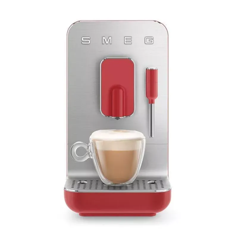 Robots Café | Expressos-SMEG Machine à café automatique avec broyeur et buse intégré Rouge Mat
