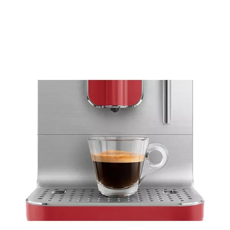 Robots Café | Expressos-SMEG Machine à café automatique avec broyeur et buse intégré Rouge Mat