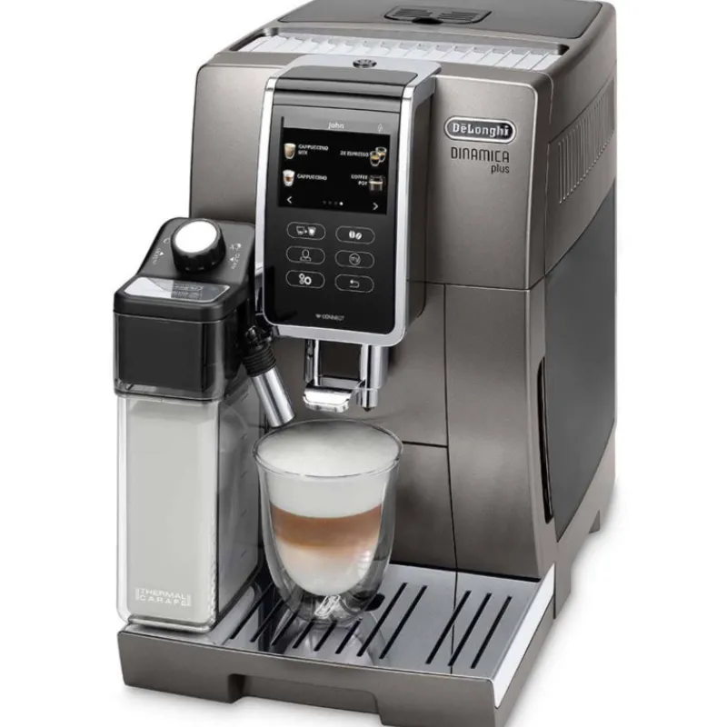 Robots Café-Du00e9Longhi Machine à café Automatique Expresso avec Broyeur Delonghi DINAMICA Titanium Connectable  SC