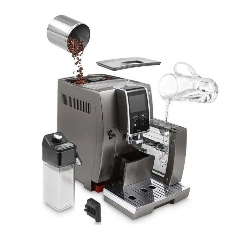 Robots Café-Du00e9Longhi Machine à café Automatique Expresso avec Broyeur Delonghi DINAMICA Titanium Connectable  SC