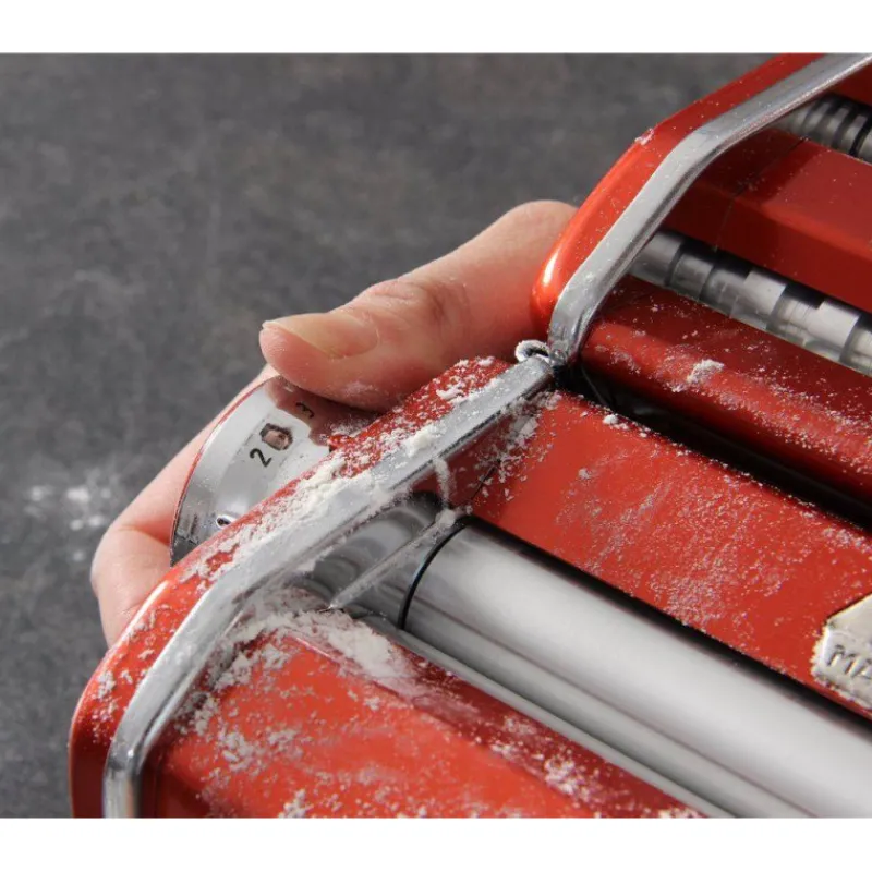 Préparer Les Pâtes-MARCATO Machine à pâtes manuelle ATLAS 150  Rouge