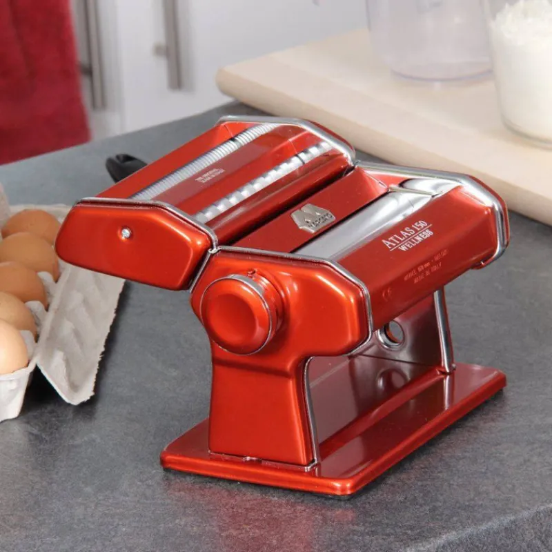 Préparer Les Pâtes-MARCATO Machine à pâtes manuelle ATLAS 150  Rouge