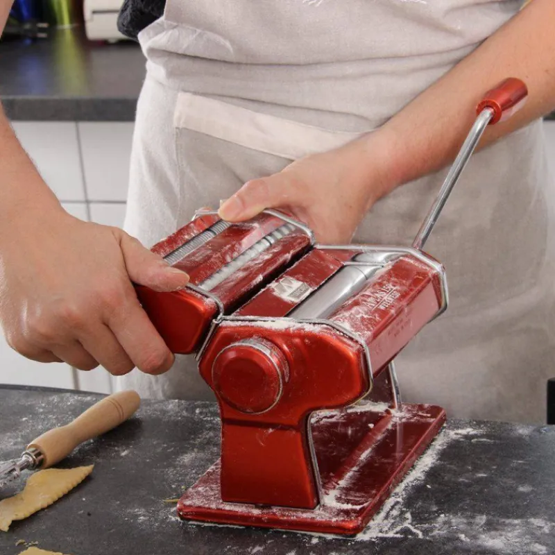 Préparer Les Pâtes-MARCATO Machine à pâtes manuelle ATLAS 150  Rouge