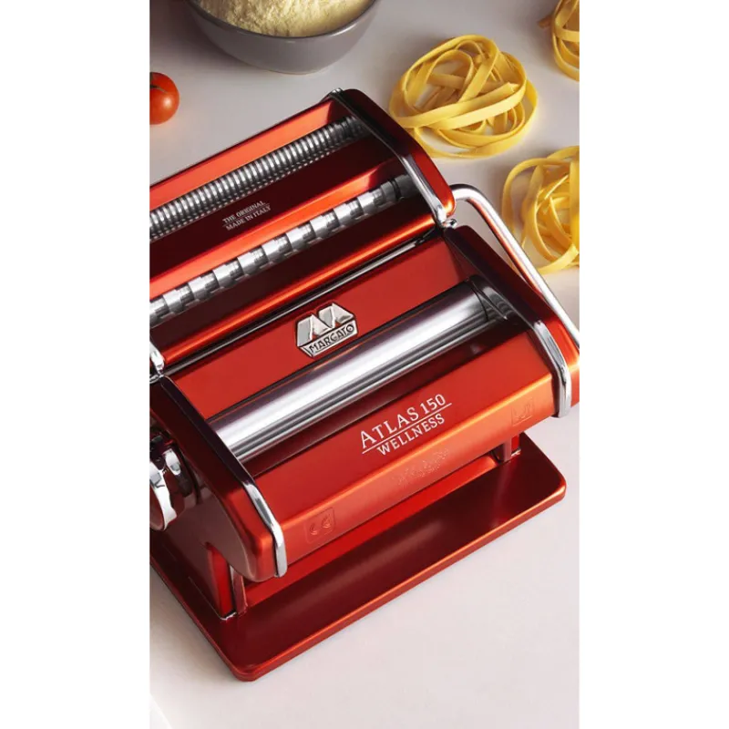 Préparer Les Pâtes-MARCATO Machine à pâtes manuelle ATLAS 150  Rouge