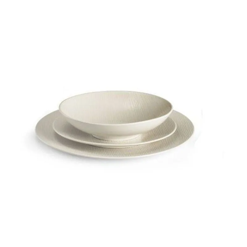 Assiettes Plates-Mu00e9dard de NOBLAT MAGMA Assiette Plate en Grès Médard de NOBLAT D27 Ivoire  SC