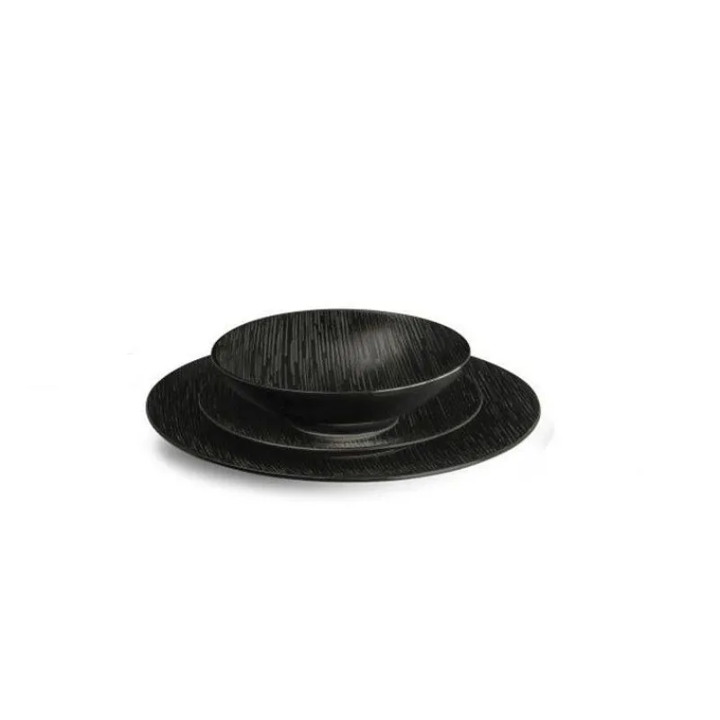Assiettes Plates-Mu00e9dard de NOBLAT MAGMA Assiette Plate en Grès Médard de NOBLAT D27 Ivoire  SC