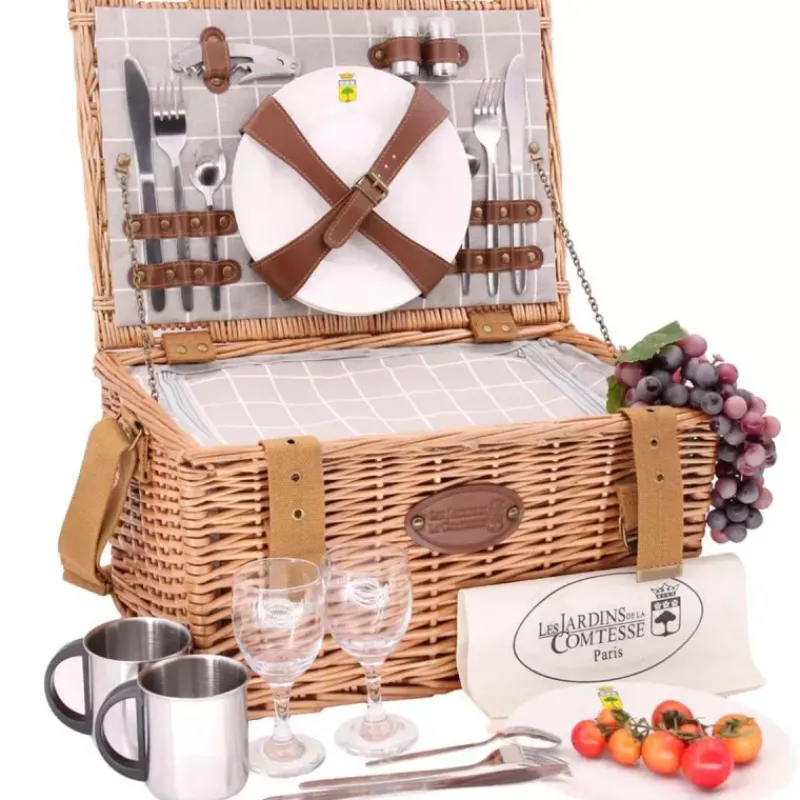 Paniers Pique-nique-Les Jardins de la Comtesse Malle Panier Pique Nique osier Concorde 2 personnes