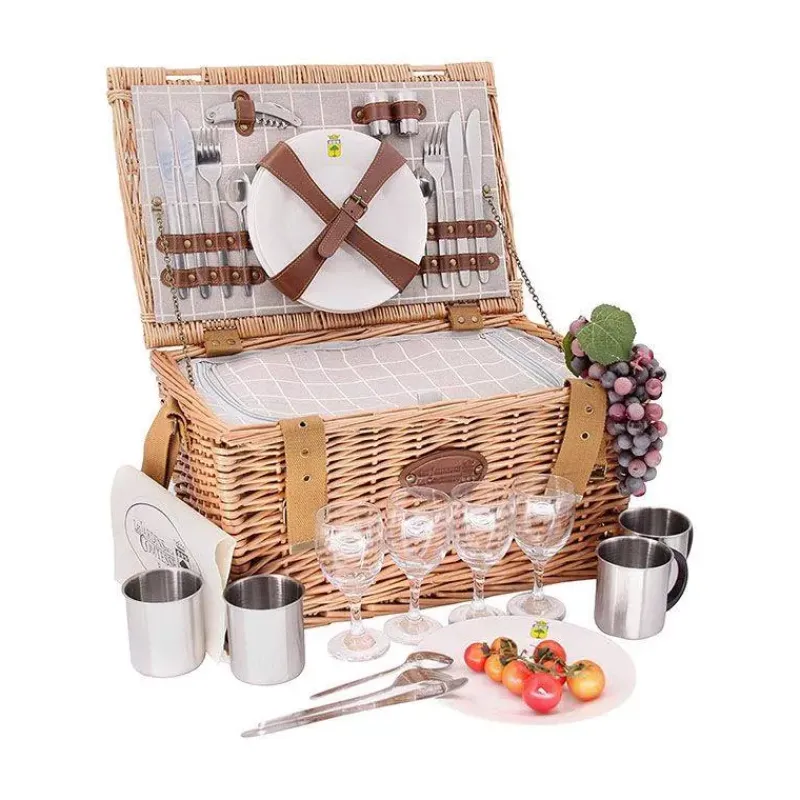 Paniers Pique-nique-Les Jardins de la Comtesse Malle Panier Pique Nique osier Concorde 4 personnes