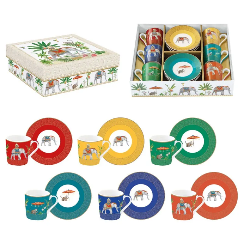 Tasses Expresso-Easy Life MARAJAH Coffret Paire Tasse Café Expresso Porcelaine EASYLIFE - les 6