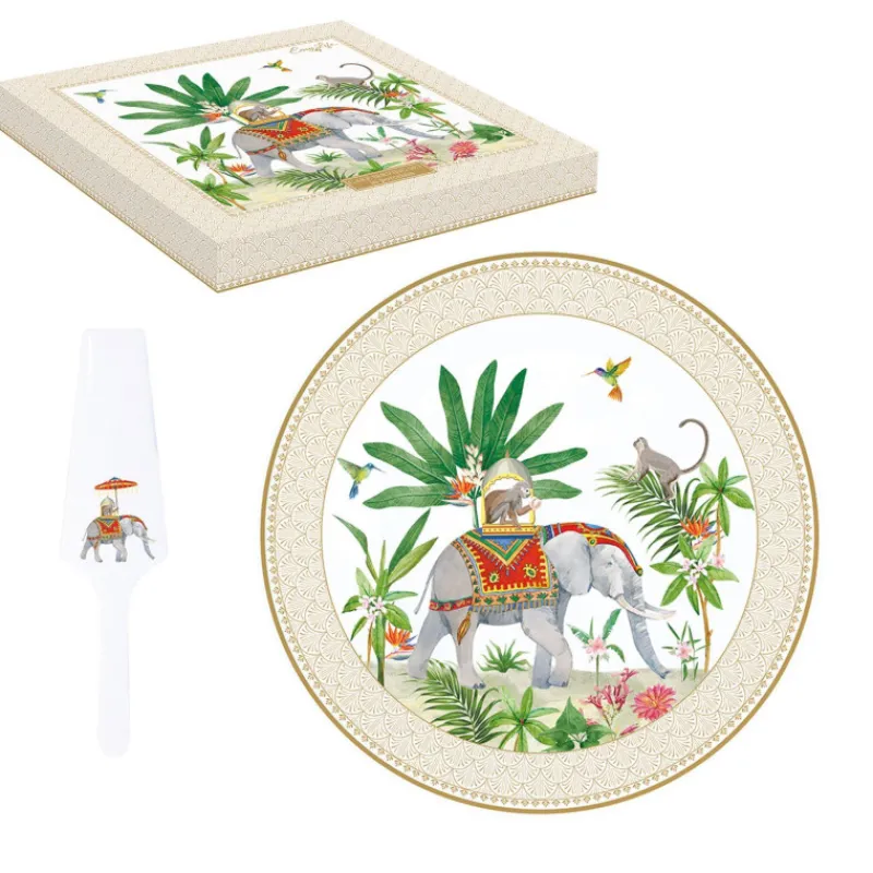 Plats À Gâteaux | Ustensiles Et Accessoires De Cuisson Pour Pizza-Easy Life MARAJAH Plat de service Tarte Pizza avec Pelle à Tarte en Porcelaine D32 cm EASYLIFE