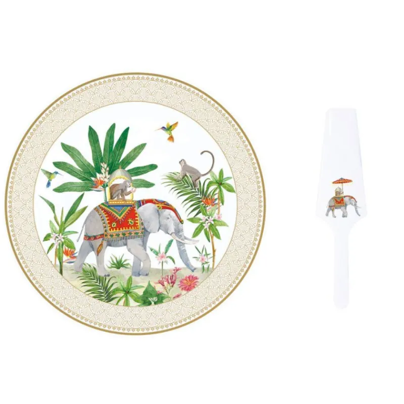 Plats À Gâteaux | Ustensiles Et Accessoires De Cuisson Pour Pizza-Easy Life MARAJAH Plat de service Tarte Pizza avec Pelle à Tarte en Porcelaine D32 cm EASYLIFE