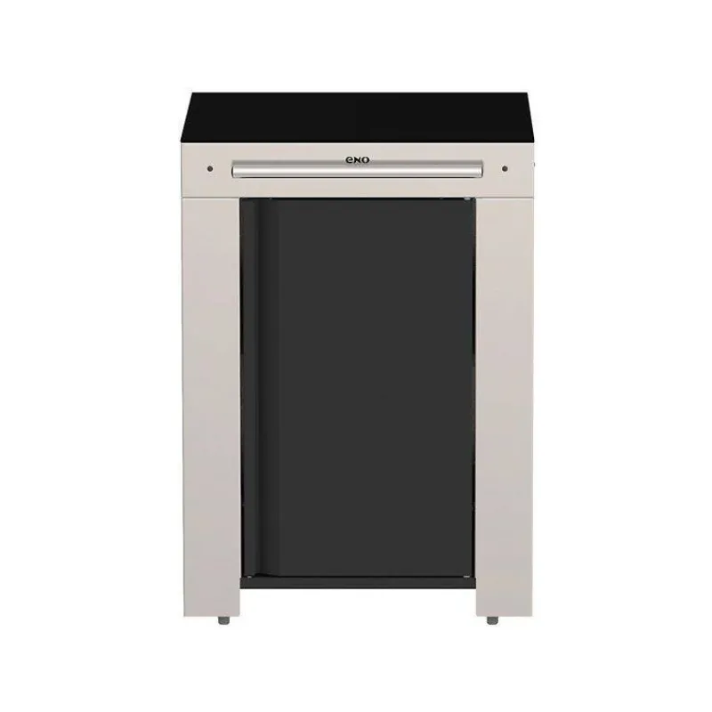 Dessertes Roulantes | Plancha Eno-ENO Meuble plancha Desserte Mobile Inox Table HPL noir FELIX 60 x 60