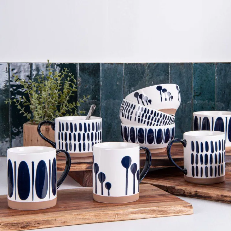 Mugs-TABLE PASSION MIKONOS Mug en faïence 35cl  Décor Bulles
