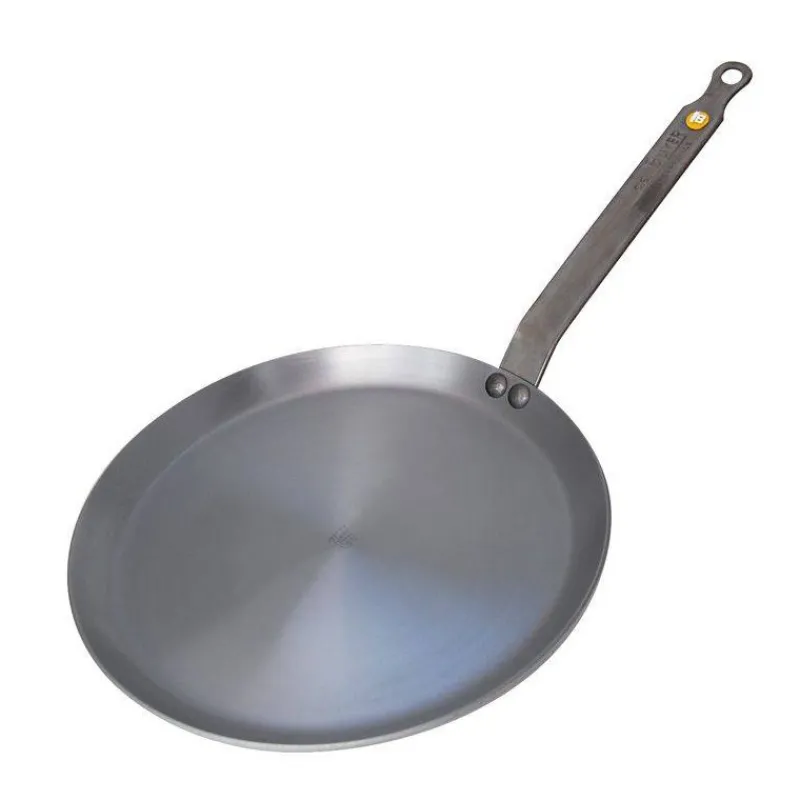 Crêpes | Poêles En Acier-De Buyer MINERAL Poêle à Crêpes Crêpière en tôle d´acier cire d´abeille D 24 cm