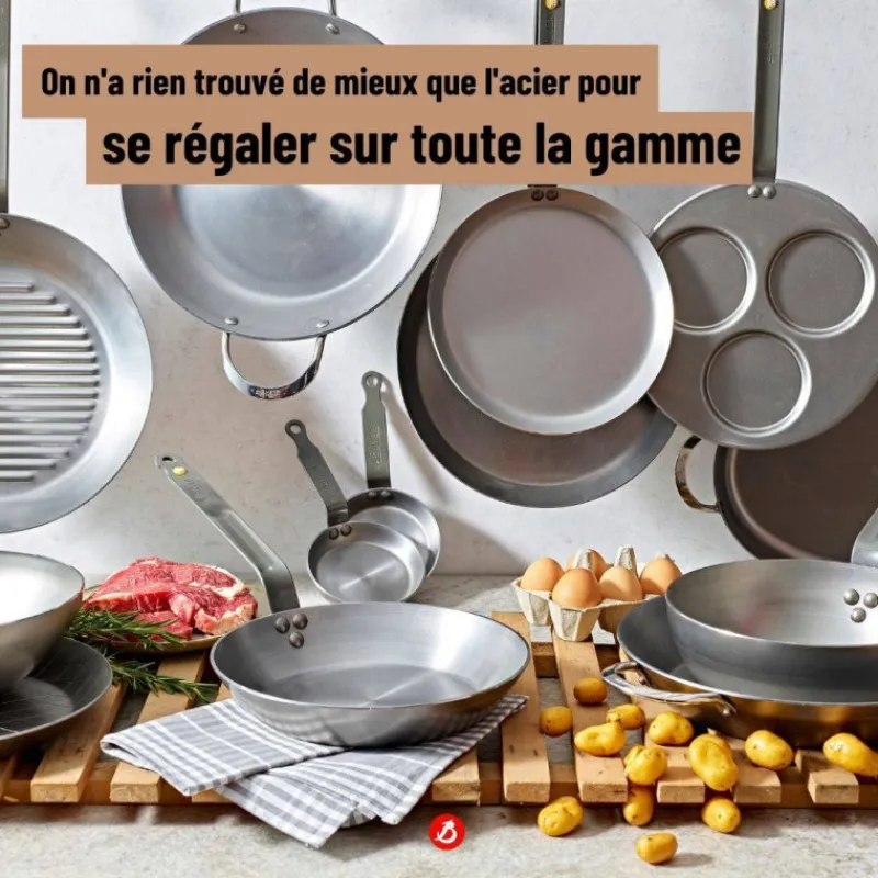 Crêpes | Poêles En Acier-De Buyer MINERAL Poêle à Crêpes Crêpière en tôle d´acier cire d´abeille D 30 cm