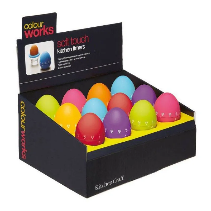 Minuteurs-Kitchen Craft Minuteur oeuf Mécanique Colour Works Coloris variés