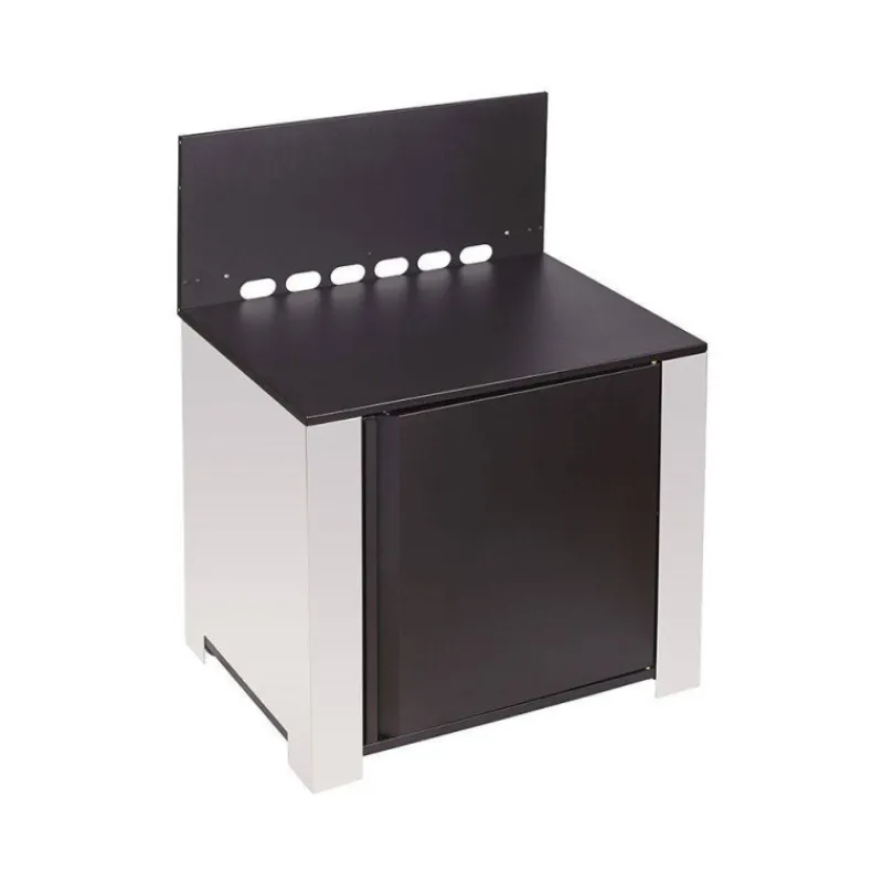 Cuisine Extérieure-ENO MODULO Pack Cuisine extérieure Elément Meuble plancha Inox +porte  Acier noir