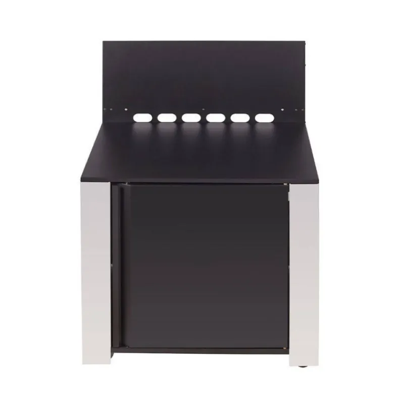 Cuisine Extérieure-ENO MODULO Pack Cuisine extérieure Elément Meuble plancha Inox +porte  Acier noir