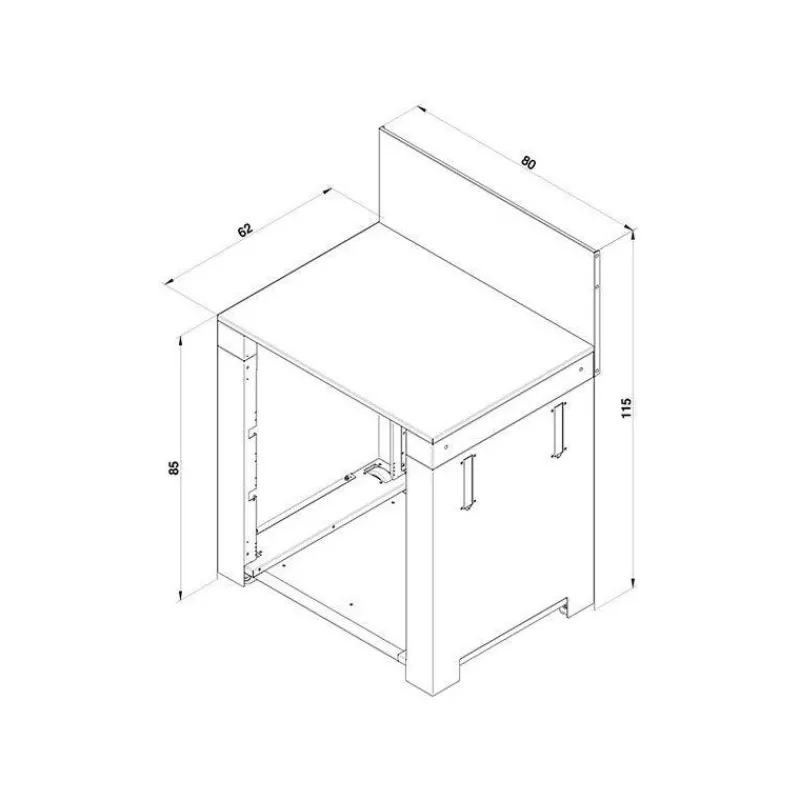 Cuisine Extérieure-ENO MODULO Pack Cuisine extérieure Elément pour Frigo 115 L Acier Galvanisé Gris Cargo