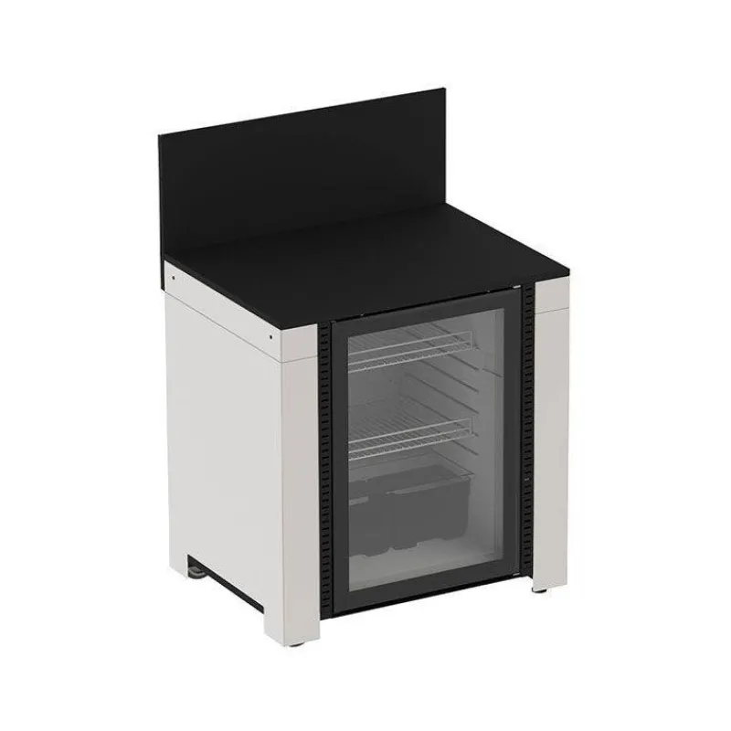 Cuisine Extérieure-ENO MODULO Pack Cuisine extérieure Elément pour Frigo 115 L Inox + Acier Galvanisé Noir