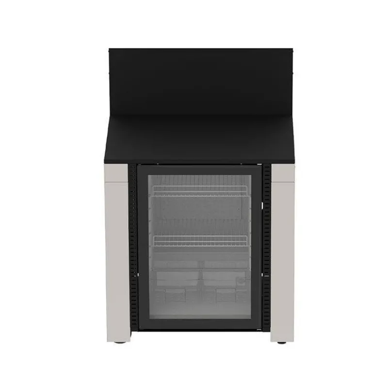 Cuisine Extérieure-ENO MODULO Pack Cuisine extérieure Elément pour Frigo 115 L Inox + Acier Galvanisé Noir