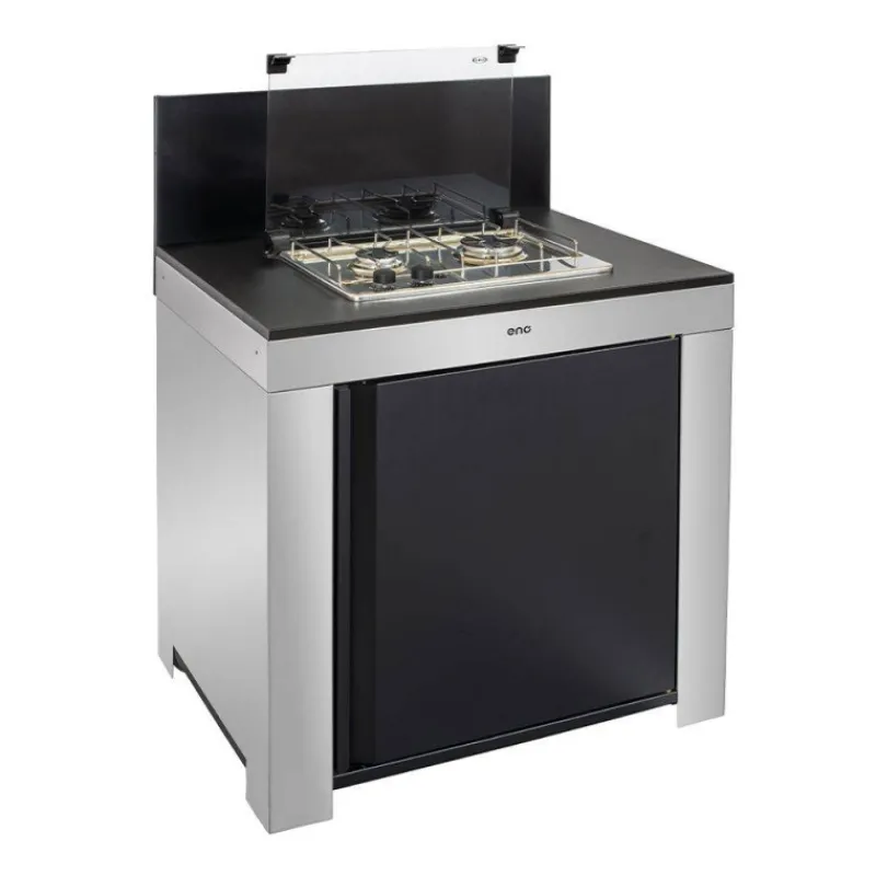 Cuisine Extérieure-ENO MODULO Pack Cuisine extérieure MASTER Elément pour Table de cuisson Inox  Acier Galvanisé Noir