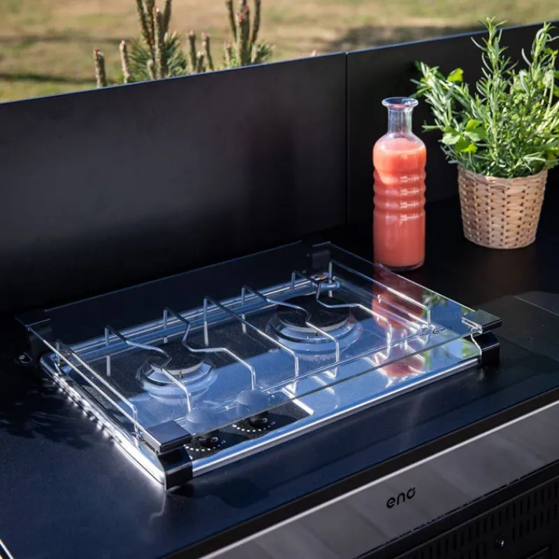 Cuisine Extérieure-ENO MODULO Pack Cuisine extérieure MASTER Elément pour Table de cuisson Inox  Acier Galvanisé Noir
