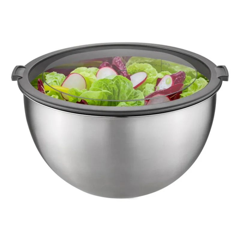 Boites Et Saladiers | Bols À Mixer-GEFU MONDI Saladier inox avec couvercle transparent - Le lot de 3
