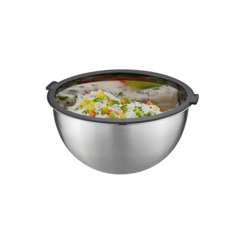 Boites Et Saladiers | Bols À Mixer-GEFU MONDI Saladier inox avec couvercle transparent - Le lot de 3