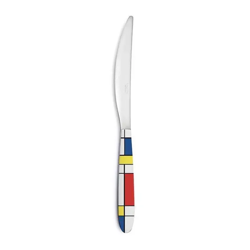 Couteaux-Easy Life MONDRIAN Couteau de table inox avec poignée décorée