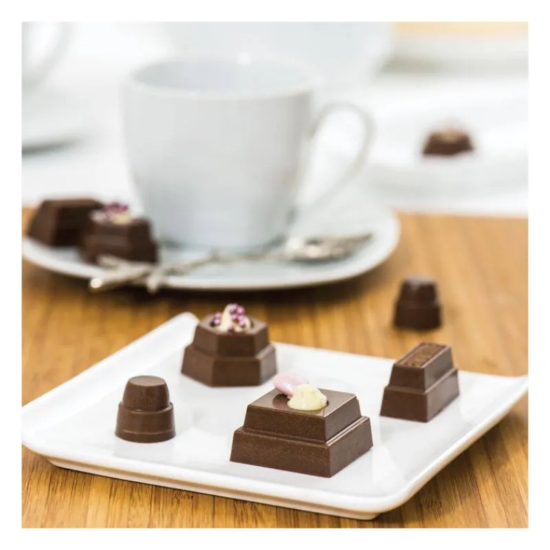 Moules À Chocolat-Decora Moule à chocolats en polycarbonate x 14 cavités Assortiment géométrique SC