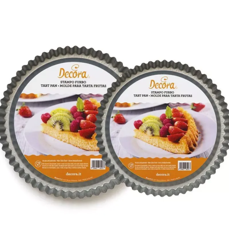 Moules À Tarte | Quiches Et Tourtes-Decora Moule à tarte Fruits Frais en acier revêtement anti adhésif D24
