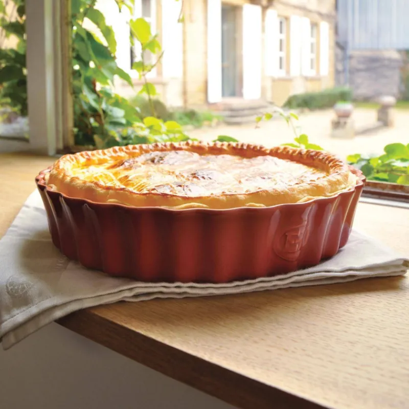 Moules À Tarte | Quiches Et Tourtes-Emile HENRY Moule à Tarte Tourtière haute Blanc Farine  D28 cm