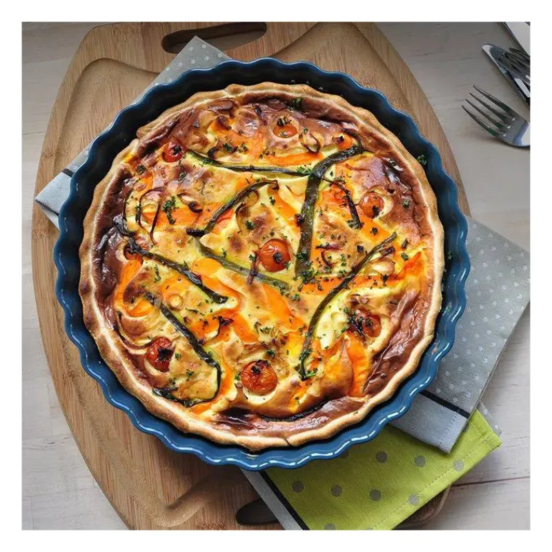 Moules À Tarte | Quiches Et Tourtes-Emile HENRY Moule à Tarte Tourtière haute Bleu nuit Belle Ile D28 cm