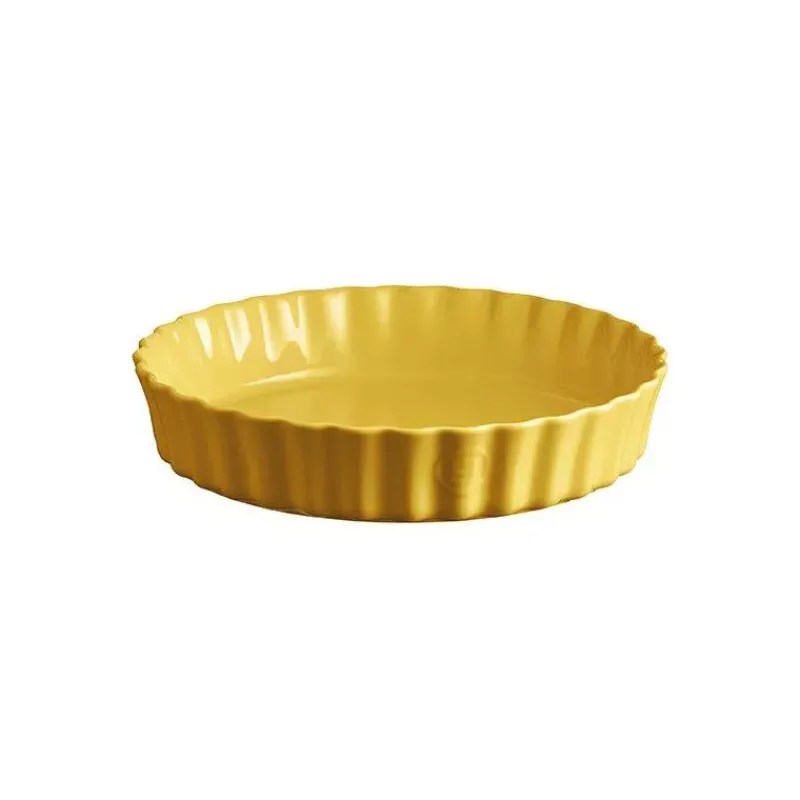 Moules À Tarte | Quiches Et Tourtes-Emile HENRY Moule à Tarte Tourtière haute Jaune Provence  D28 cm