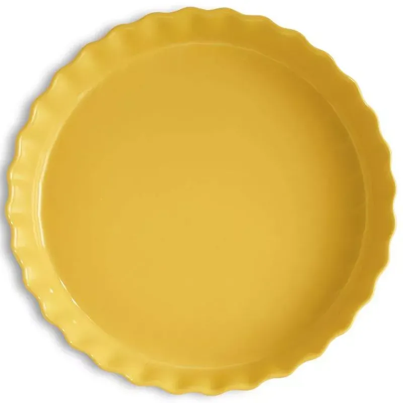 Moules À Tarte | Quiches Et Tourtes-Emile HENRY Moule à Tarte Tourtière haute Jaune Provence  D32 cm