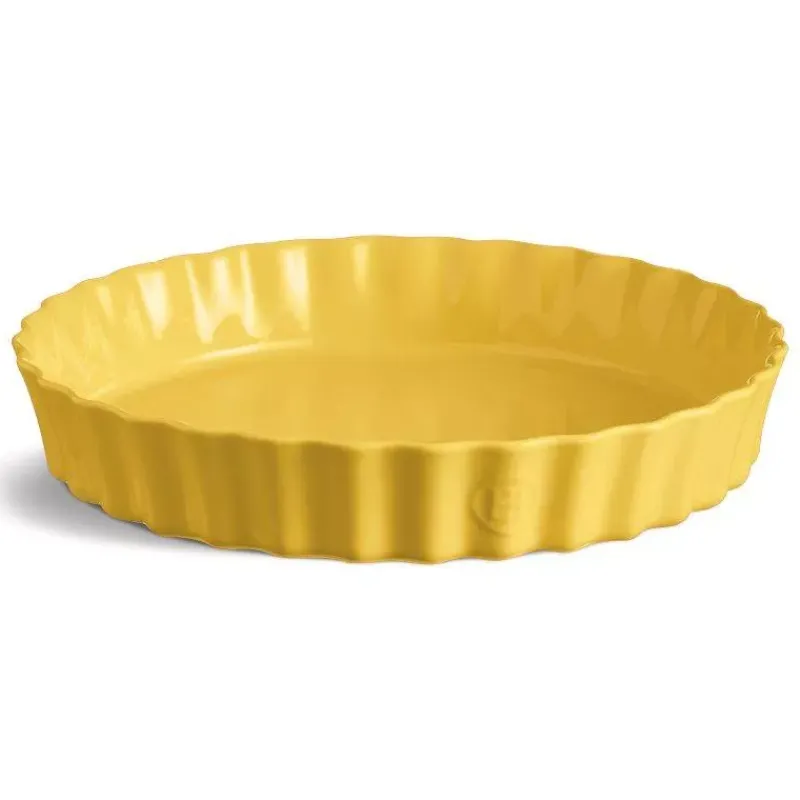 Moules À Tarte | Quiches Et Tourtes-Emile HENRY Moule à Tarte Tourtière haute Jaune Provence  D32 cm
