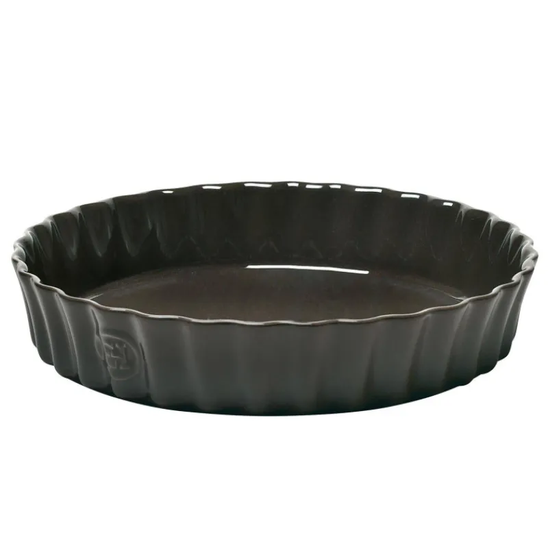Moules À Tarte | Quiches Et Tourtes-Emile HENRY Moule à Tarte Tourtière haute Noir Fusain D28 cm