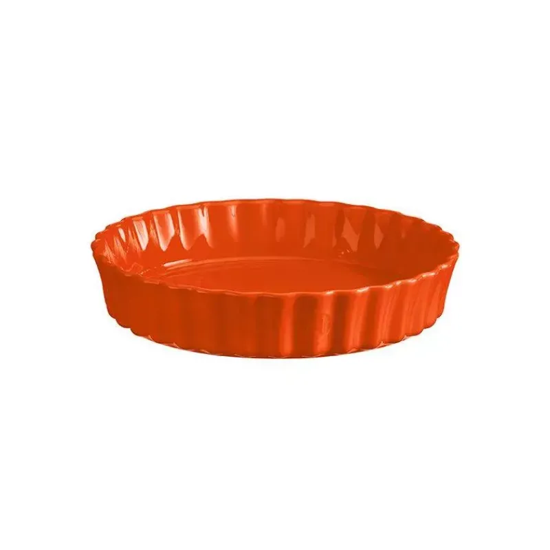 Moules À Tarte | Quiches Et Tourtes-Emile HENRY Moule à Tarte Tourtière haute Orange Toscane  D32 cm