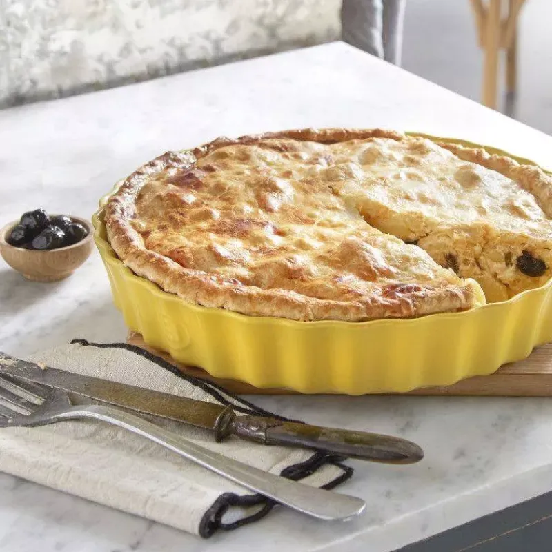 Moules À Tarte | Quiches Et Tourtes-Emile HENRY Moule à Tarte Tourtière haute Orange Toscane  D32 cm