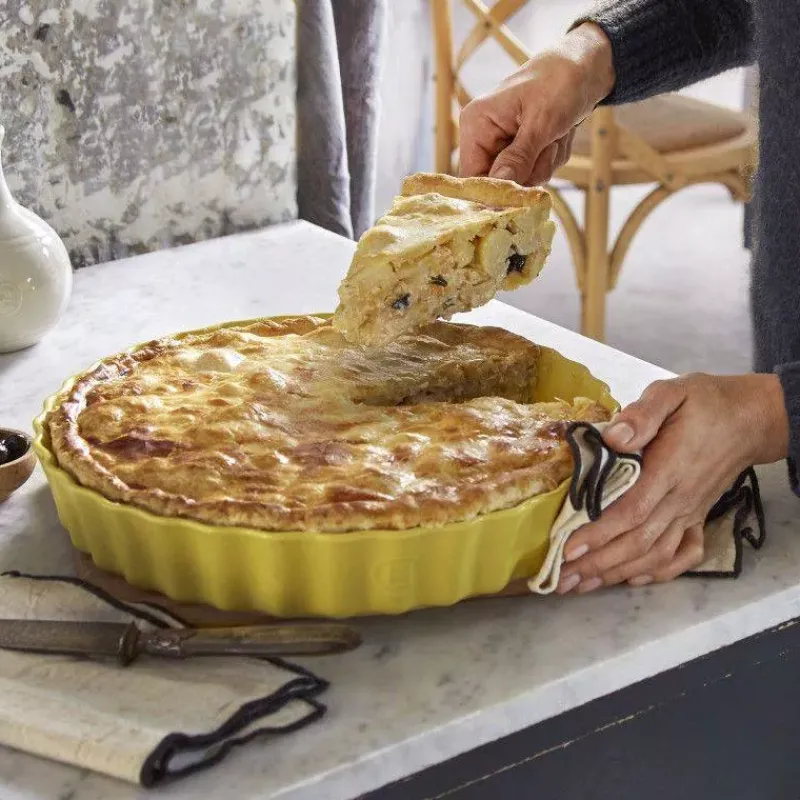 Moules À Tarte | Quiches Et Tourtes-Emile HENRY Moule à Tarte Tourtière haute Orange Toscane  D32 cm